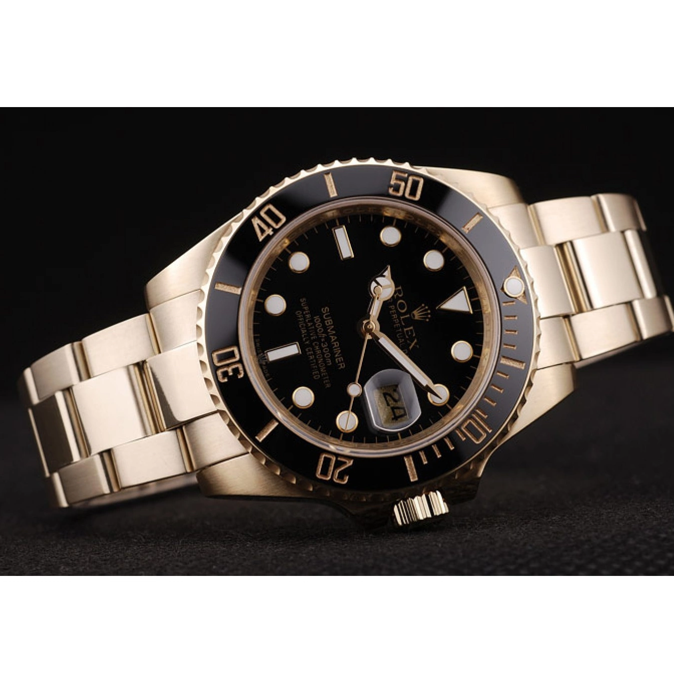 Aaa replica watch Black Bezel Rolex Dial Black Submariner Ceramic 98231 0818